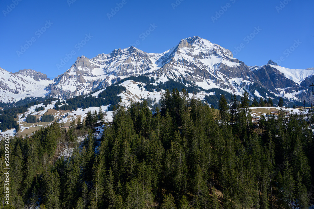 Berglandschaft bei Adelboden, Berneroberland, Schweiz