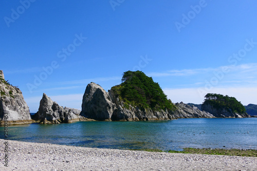 三陸復興国立公園、浄土ヶ浜。宮古 岩手 日本。９月下旬。