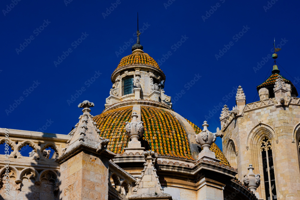 View of the Cathedral of Tarragona dome (Catedral de Santa Tecla de Tarragona). Tarragona, Spain