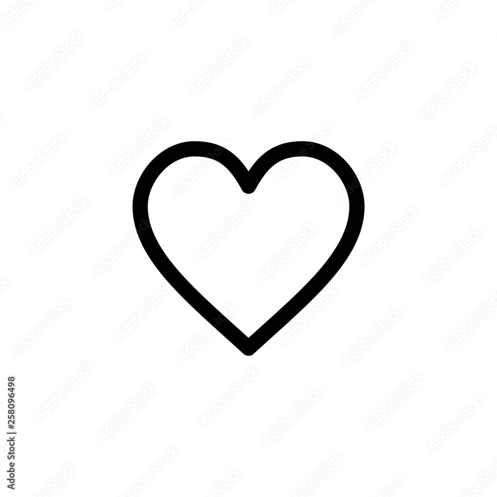 Heart icon simple flat style vector illustration
