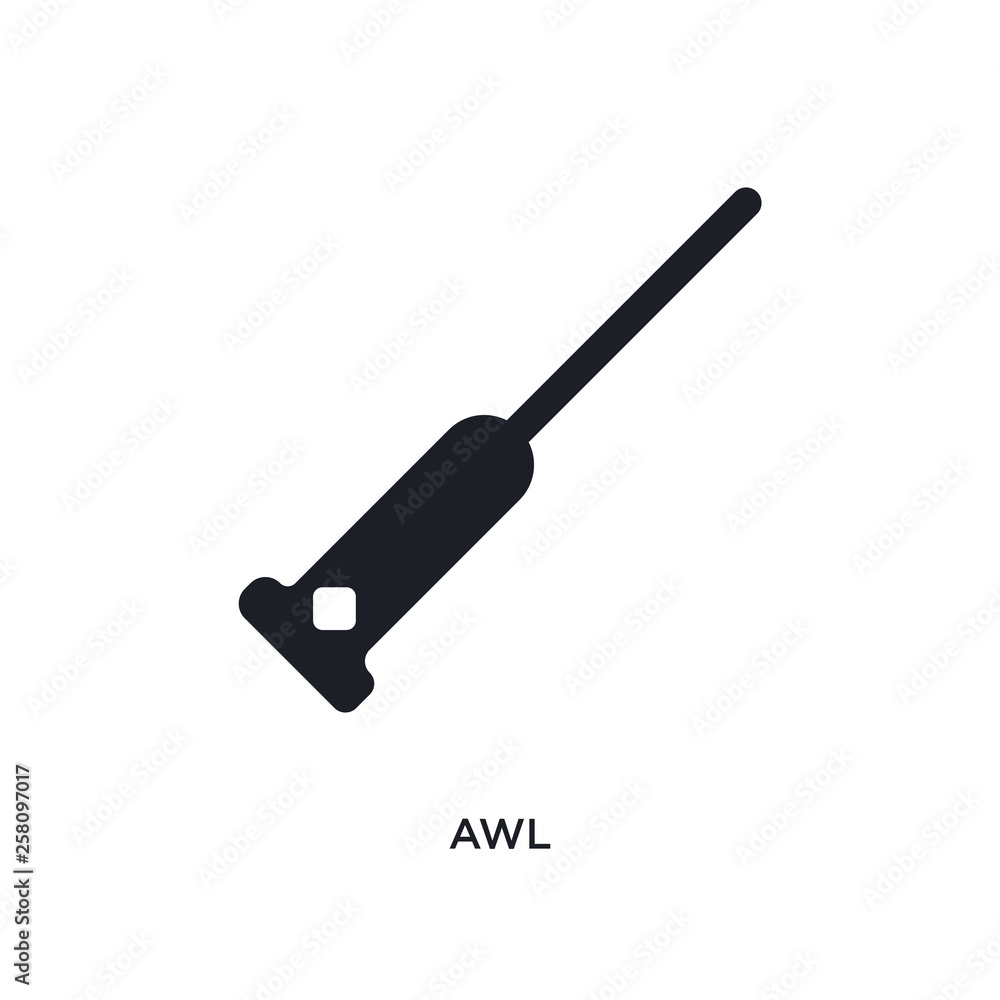 awl isolated icon. simple element illustration from sew concept icons. awl editable logo sign symbol design on white background. can be use for web and mobile awl isolated icon. simple element illustration from sew concept icons. awl editable logo sign symbol design on white background. can be use for web and mobile