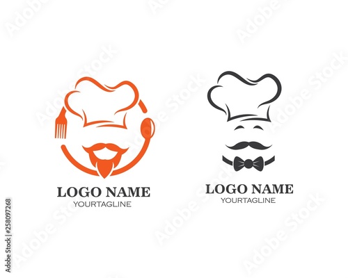 hat chef logo template vector