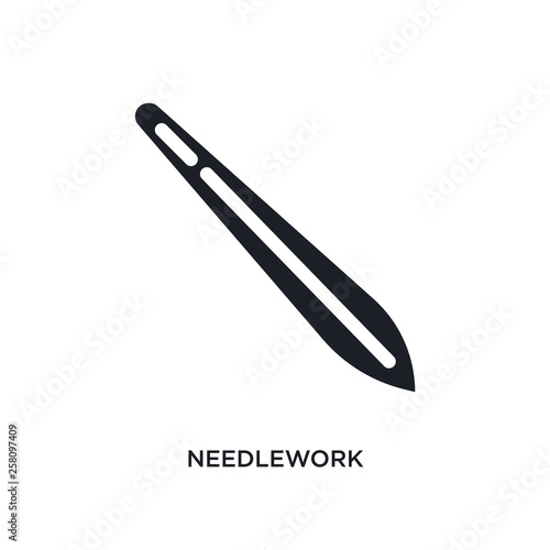 needlework isolated icon. simple element illustration from sew concept icons. needlework editable logo sign symbol design on white background. can be use for web and mobile