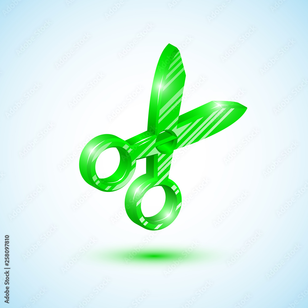 Green scissors icon Green scissors icon
