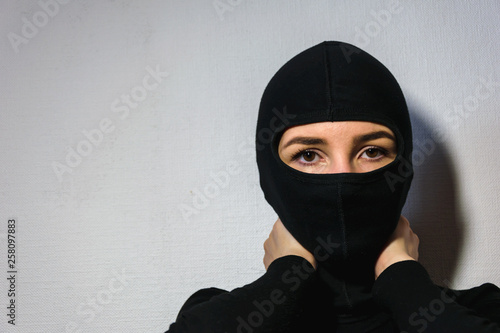 girl in a police mask