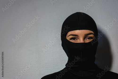 girl in a police mask