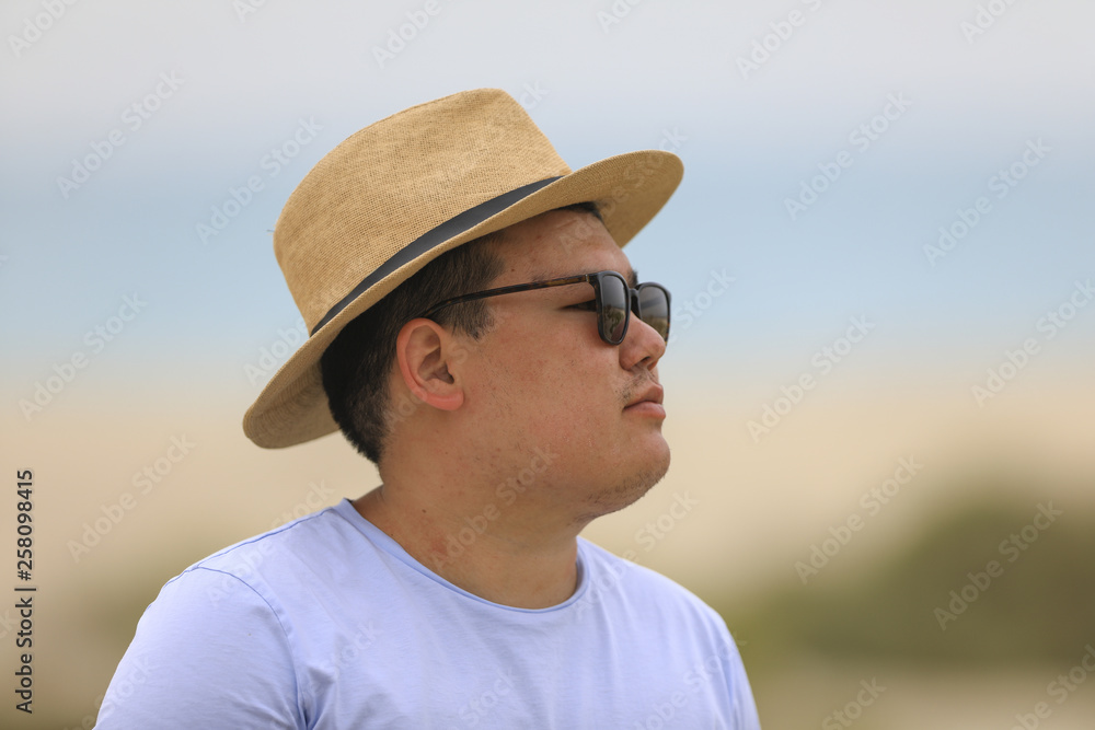 portrait of a resting asian guy