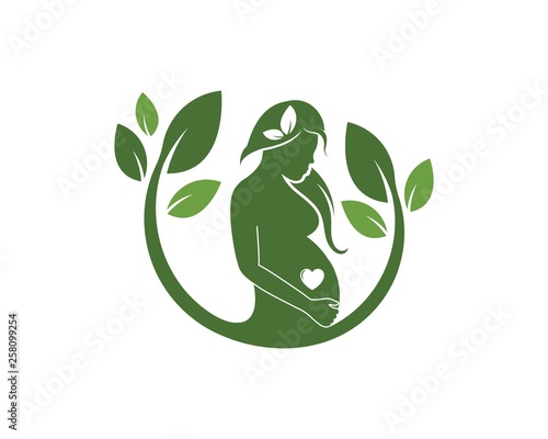 beauty pregnant women vector icon