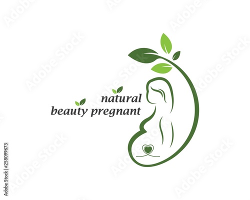 beauty pregnant women vector icon