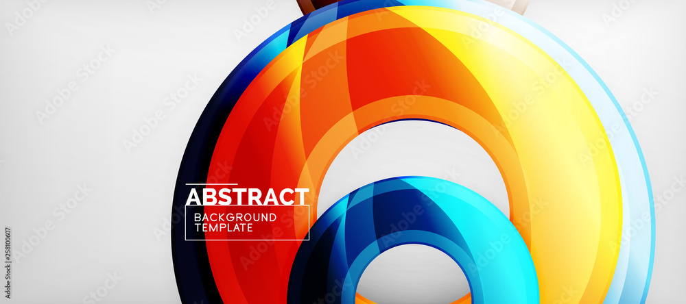 Modern geometric circles abstract background, colorful round shapes with shadow effects Modern geometric circles abstract background, colorful round shapes with shadow effects