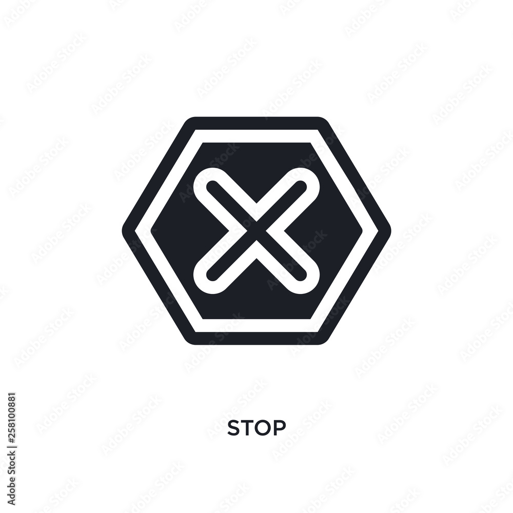 Obraz premium stop isolated icon. simple element illustration from signs concept icons. stop editable logo sign symbol design on white background. can be use for web and mobile