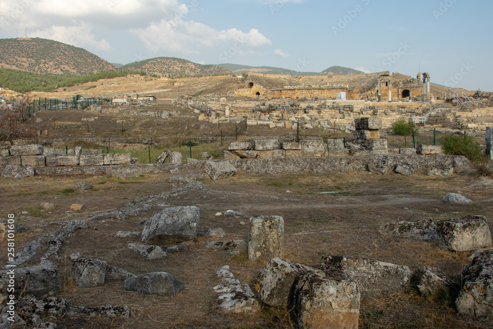 Amphitheater in ancient Hierapolis, Pamukkale, Turkey.