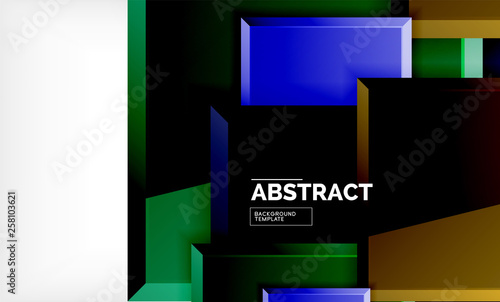 Geometric abstract background, modern square design