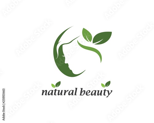 natural beauty woman vector illustration template