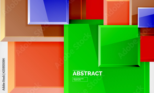 Geometric abstract background, modern square design