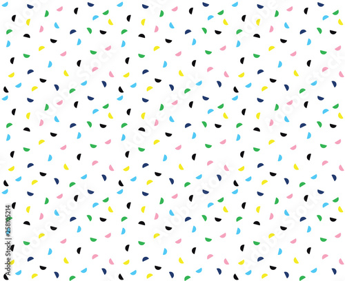 Seamless Pattern Colourful Semicircles, Confetti Style 