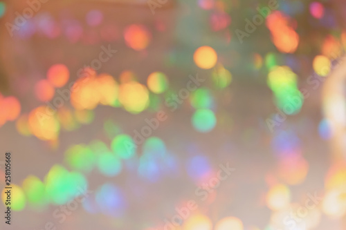 Empty abstract background for layouts. Naked gold background multicolored spots in blur. Lights in defocus.