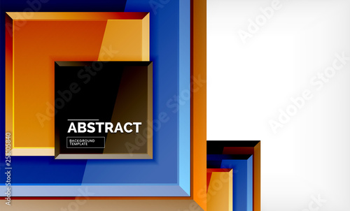 Geometric abstract background, modern square design