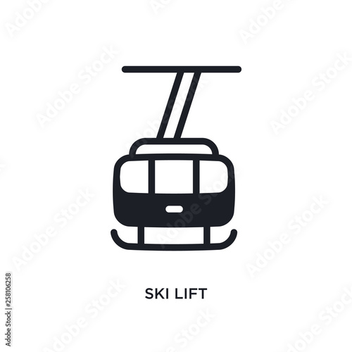 ski lift isolated icon. simple element illustration from winter concept icons. ski lift editable logo sign symbol design on white background. can be use for web and mobile