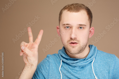 emotional man posing on the camera