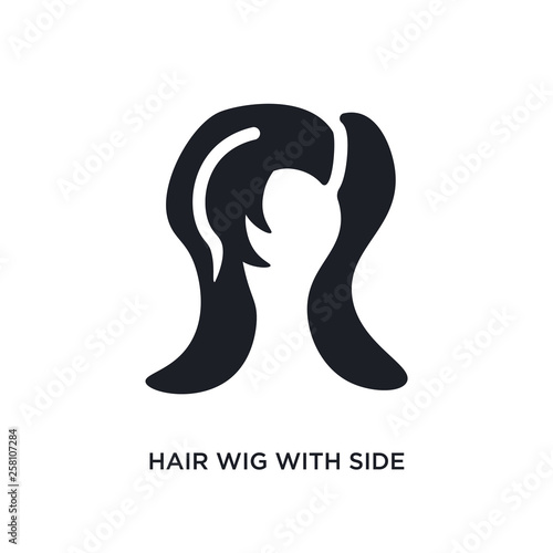 hair wig with side isolated icon. simple element illustration from woman clothing concept icons. hair wig with side editable logo sign symbol design on white background. can be use for web and