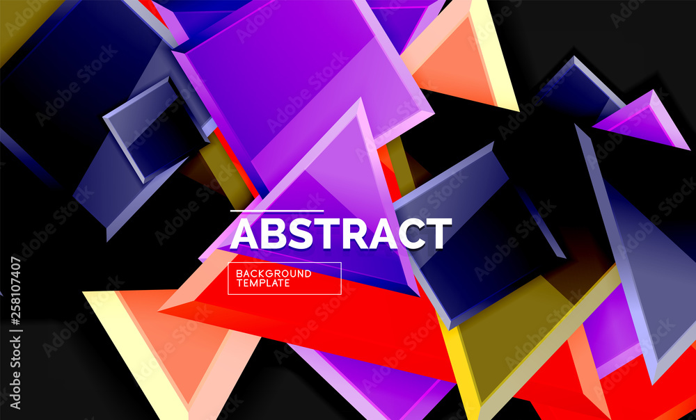 Glossy squares and triangles geometric backgrounds Glossy squares and triangles geometric backgrounds