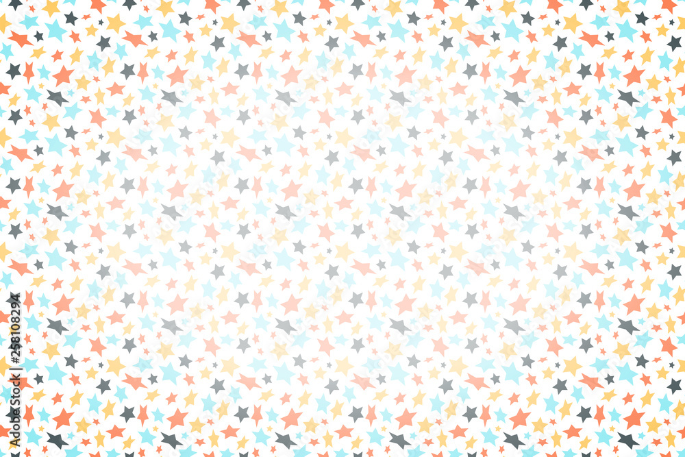 Cute flat stars on white, wide detailed background Cute flat stars on white, wide detailed background