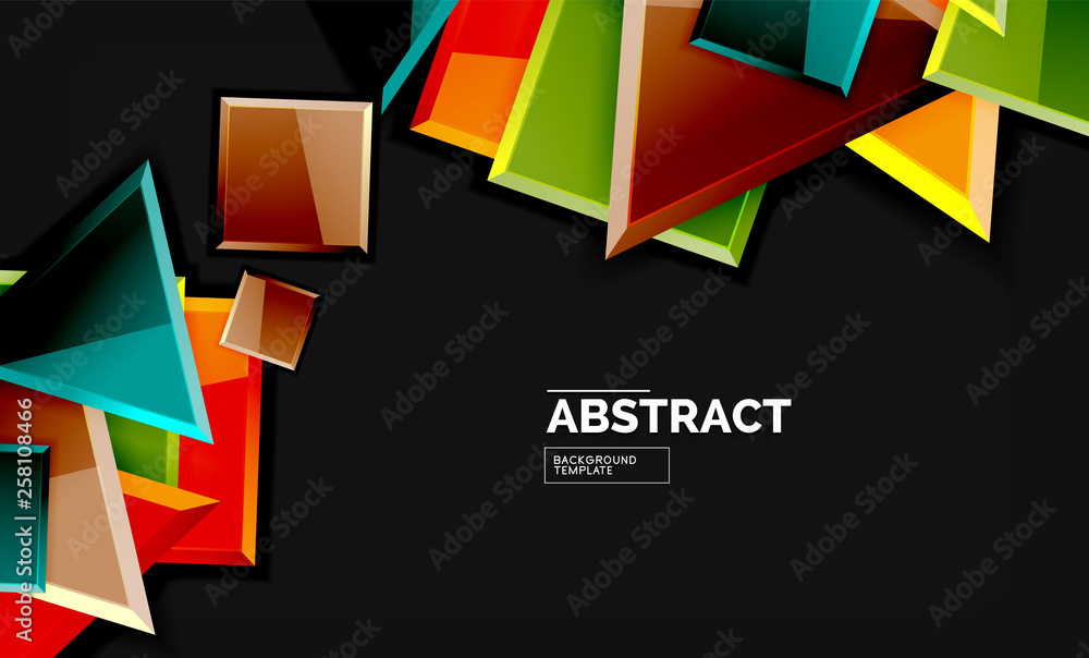 Squares and triangles geometrical background Squares and triangles geometrical background
