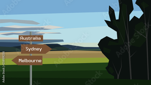 Australia map country infographics sign