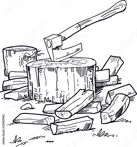 ax and wood