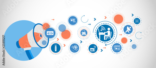 man sitting on the table with WiFi icon around the laptop icon. Detailed set icons of media element icon. Premium quality graphic design. One of the collection icons for websites