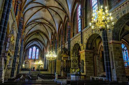 Interior of St. Peter's Cathedral in Bremen, Germany. March 2019