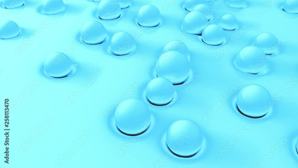 Abstract 3d shapes balls on soft surface. Set of 5 different colors. 4K seamless loop animation footage. Abstract 3d shapes balls on soft surface. Set of 5 different colors. 4K seamless loop animation footage.