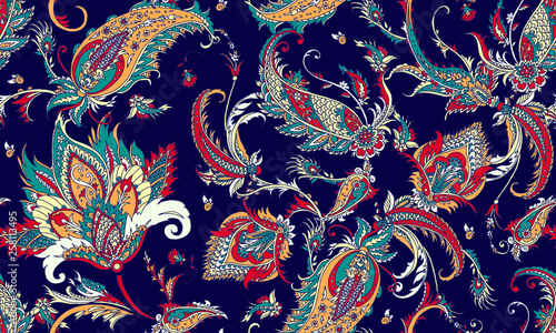 Fényképezés Seamless pattern with beautiful paisley