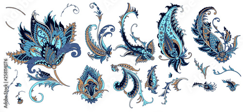 Set of beautiful paisley