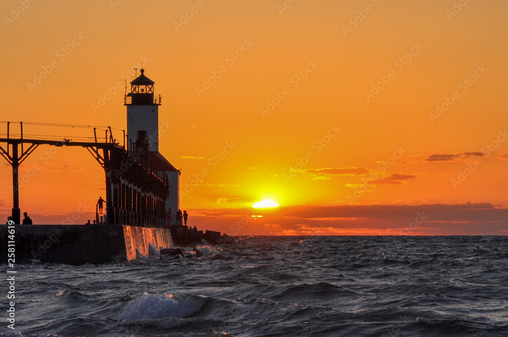 Lighthouse at Lake Michigan