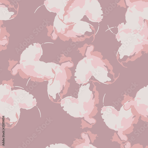 UFO camouflage of various shades of pink, white and nude colors