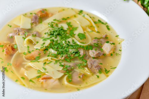 soup with spinach and cheese