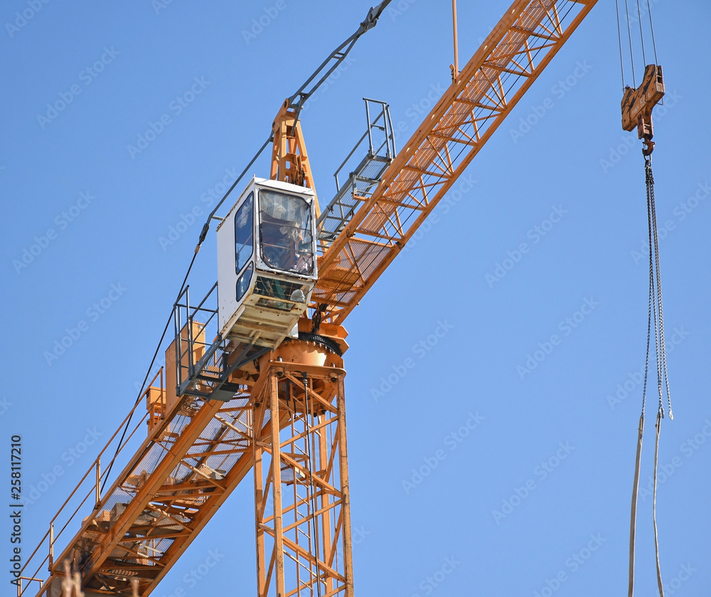 Tower crane at the construction site Tower crane at the construction site