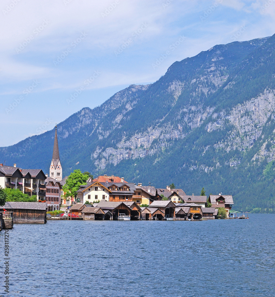 Lake and mountain at Gosau village, Austria