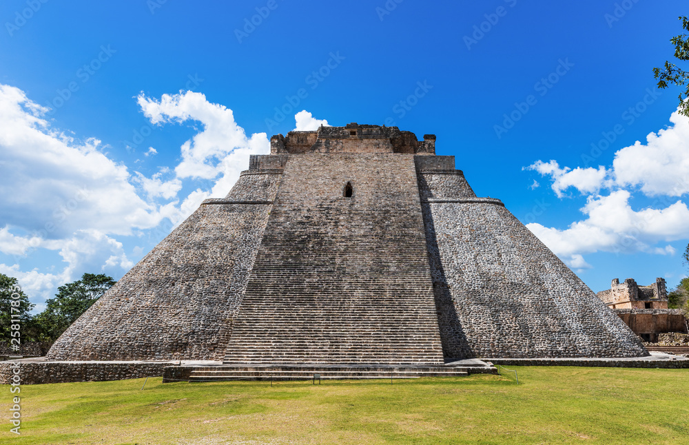 Uxmal, Mexico. Pyramid of the Magician. Ancient Maya city.