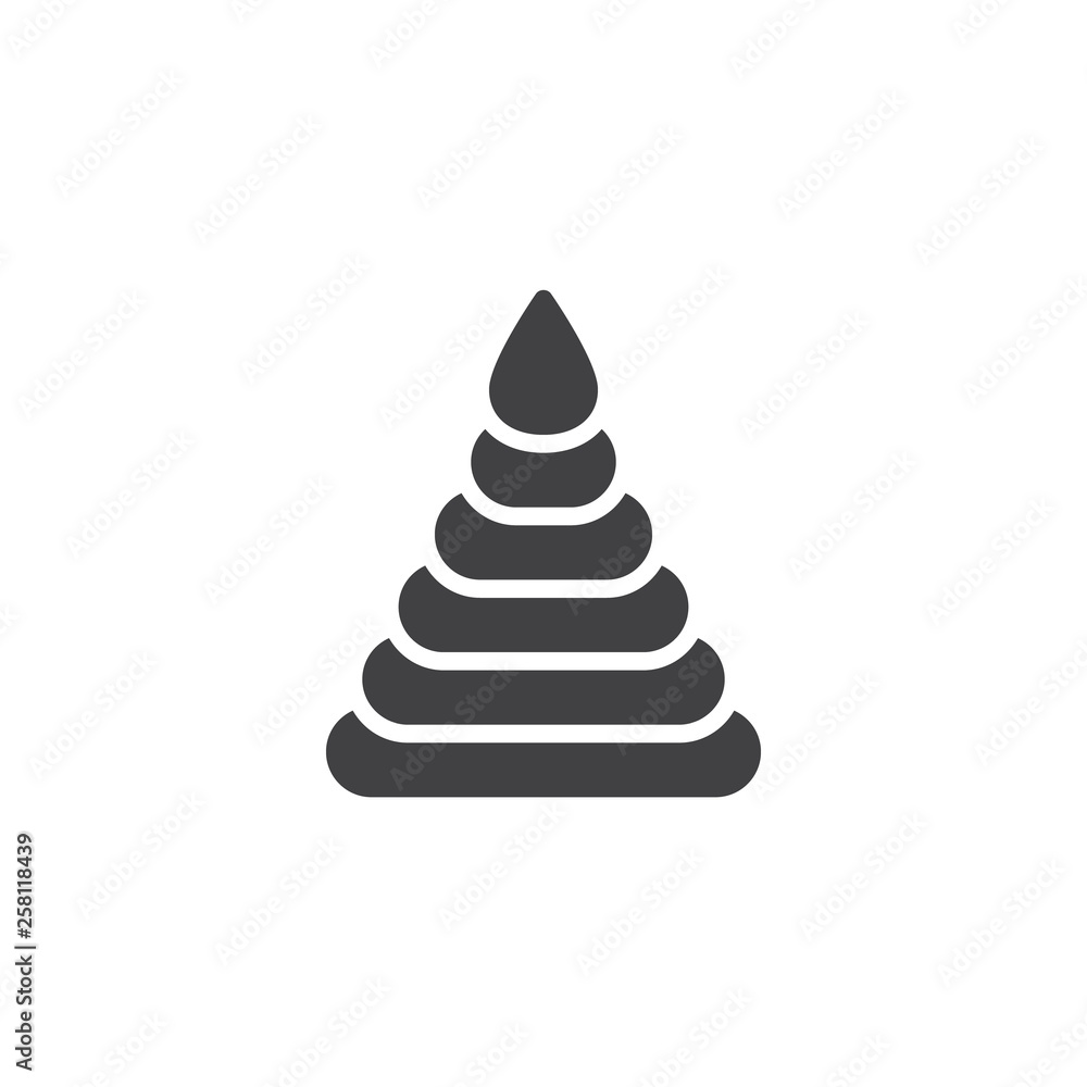 Baby pyramid toy vector icon. filled flat sign for mobile concept and web design. Tower stacking toy glyph icon. Symbol, logo illustration. Pixel perfect vector graphics Baby pyramid toy vector icon. filled flat sign for mobile concept and web design. Tower stacking toy glyph icon. Symbol, logo illustration. Pixel perfect vector graphics
