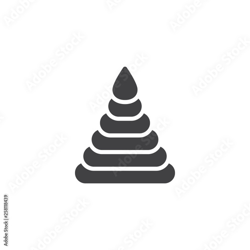 Baby pyramid toy vector icon. filled flat sign for mobile concept and web design. Tower stacking toy glyph icon. Symbol, logo illustration. Pixel perfect vector graphics