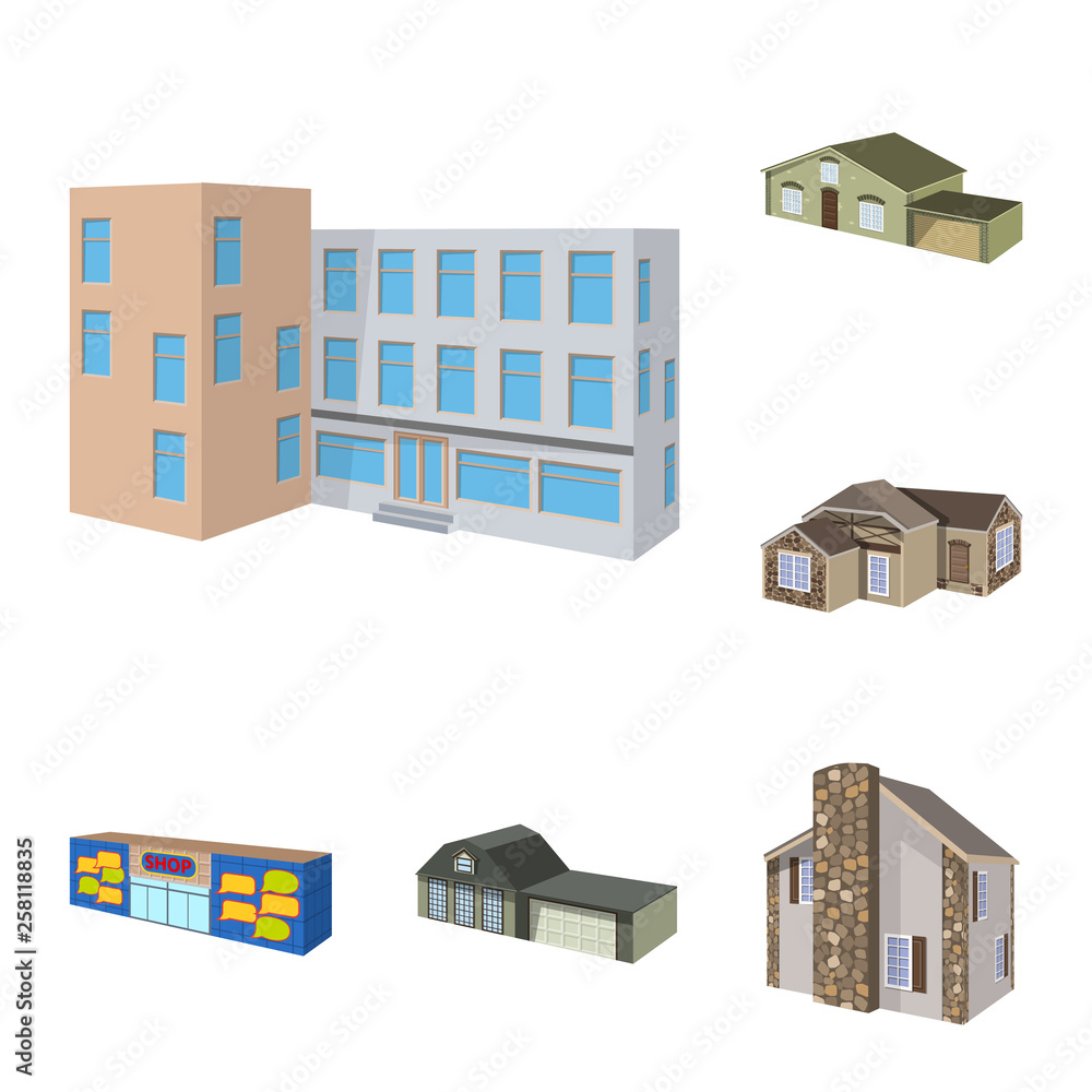 Vector illustration of building and home icon. Collection of building and construction stock vector illustration. Vector illustration of building and home icon. Collection of building and construction stock vector illustration.