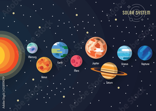 solar system planet presentation vector