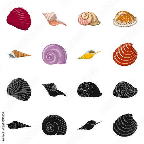Vector illustration of animal and decoration logo. Collection of animal and ocean vector icon for stock. © Svitlana