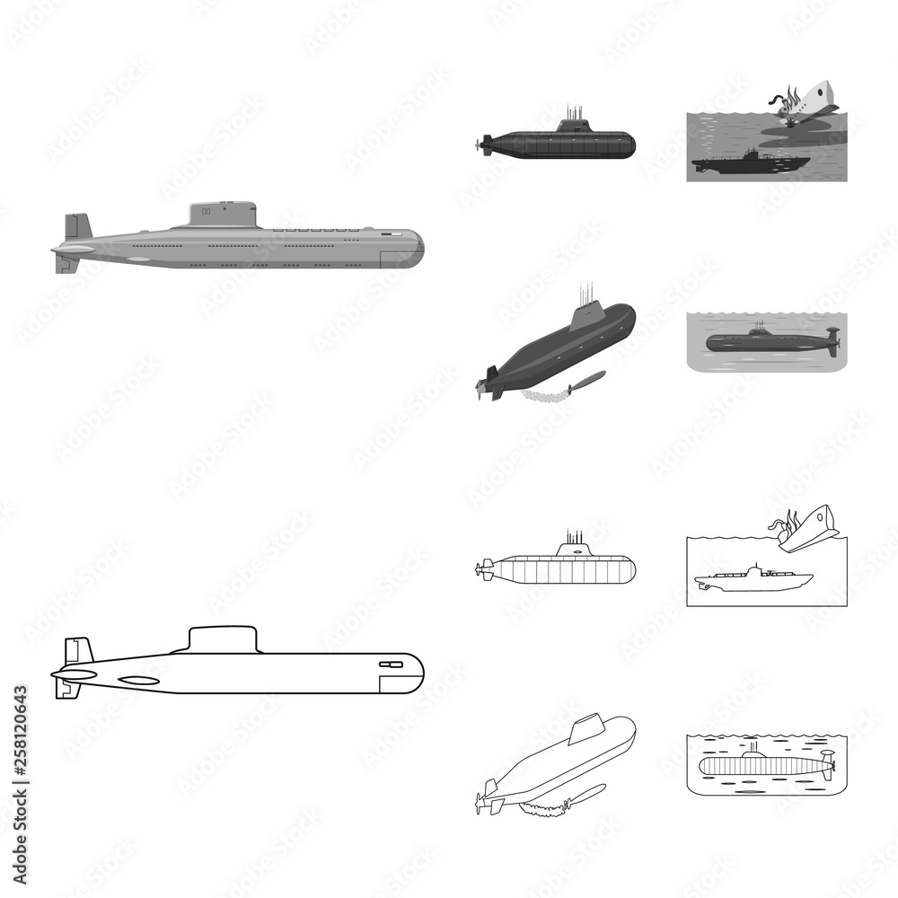 Vector illustration of war and ship icon. Set of war and fleet vector icon for stock. Vector illustration of war and ship icon. Set of war and fleet vector icon for stock.