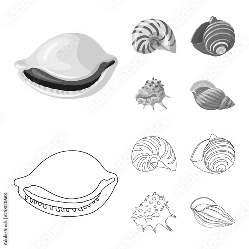 Vector design of animal and decoration symbol. Collection of animal and ocean stock vector illustration.