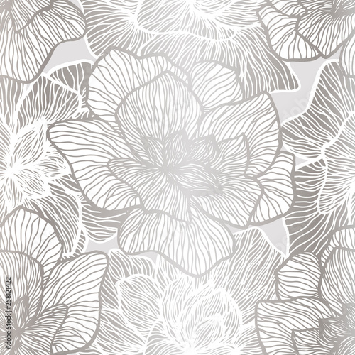 glitterFloral seamless pattern. Plant texture for fabric, wrapping, wallpaper and paper. Decorative print.