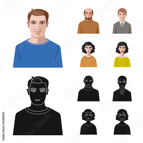 Vector illustration of hairstyle and profession  logo. Collection of hairstyle and character  stock symbol for web.